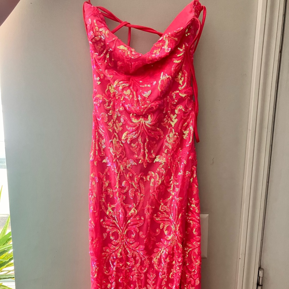 Windsor Pink sequins Backless Dress